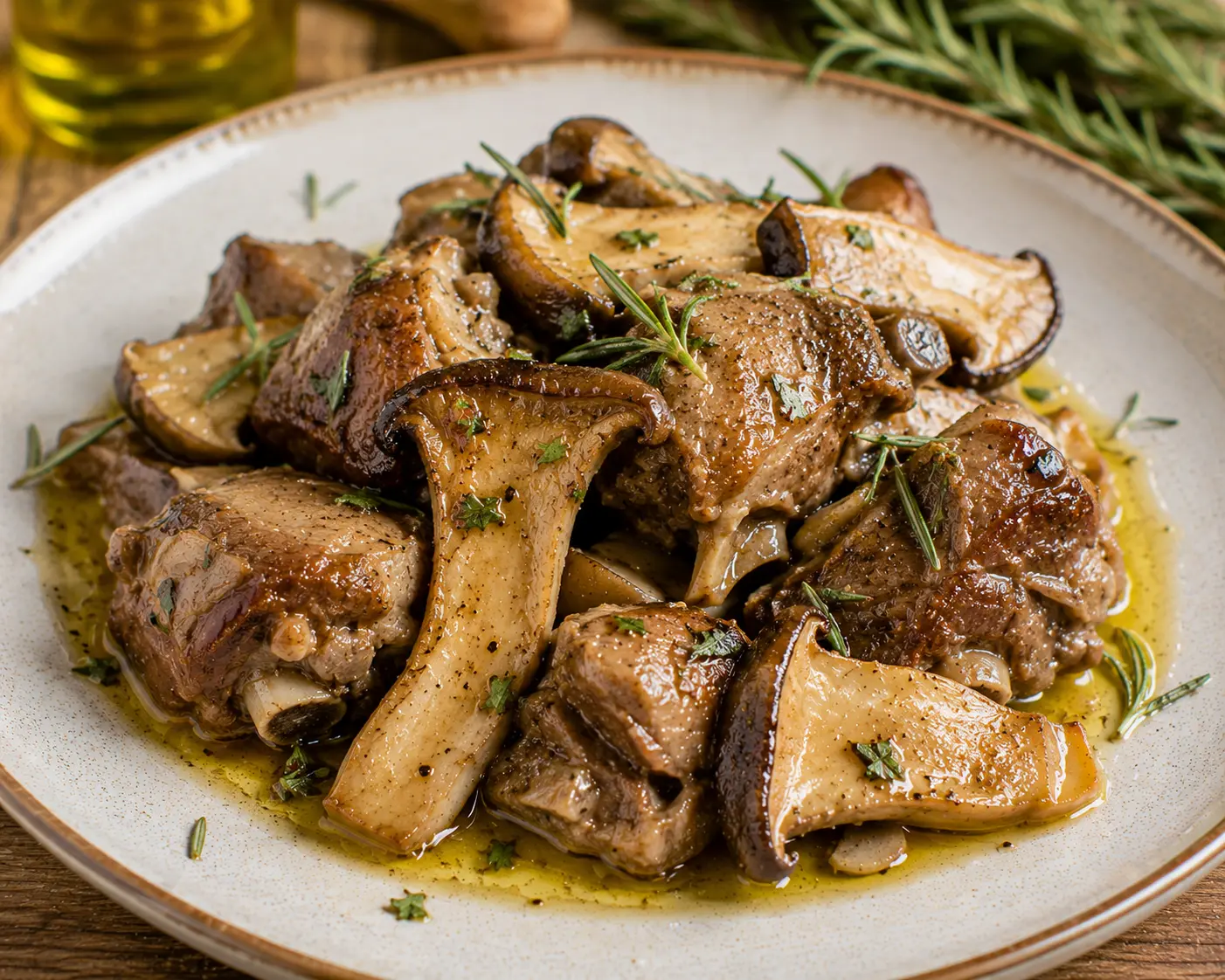 Agnello della Murgia con cardoncelli e olio EVO