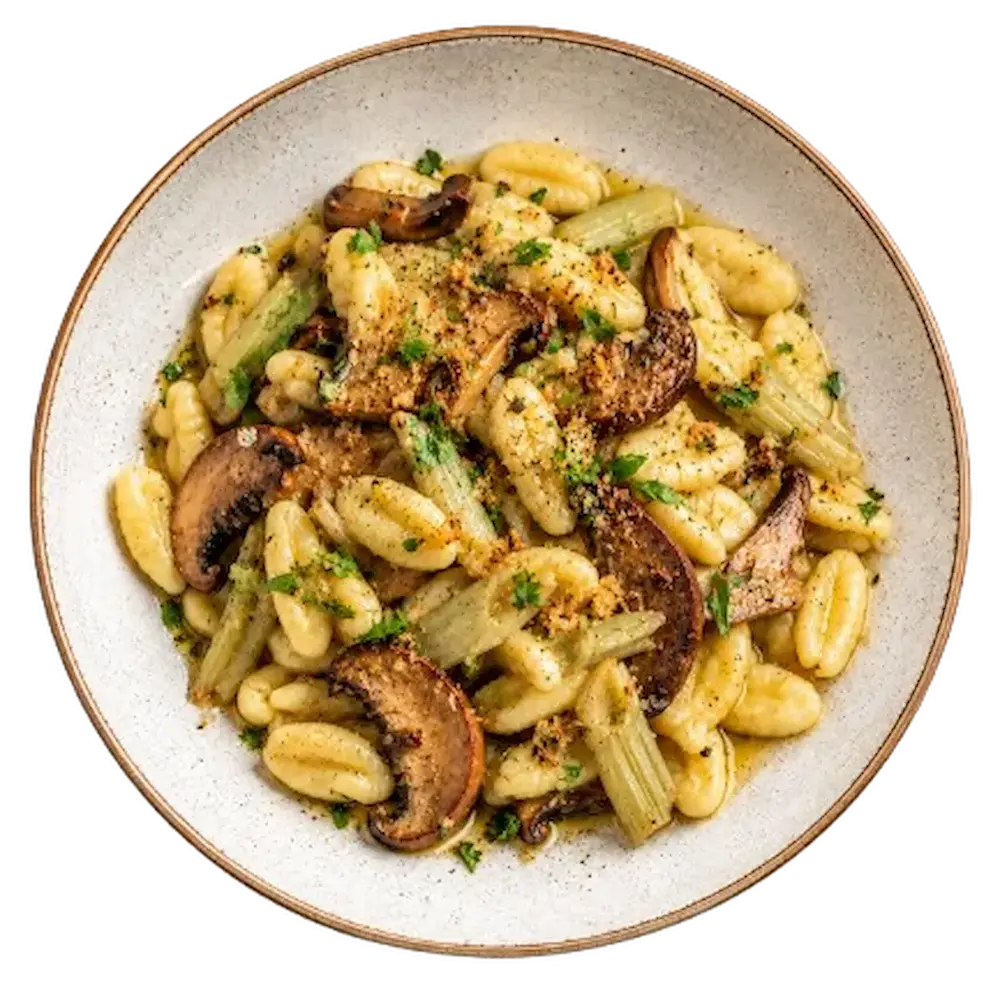Cavatelli ai funghi cardoncelli e cardi spinosi, piatto pronto